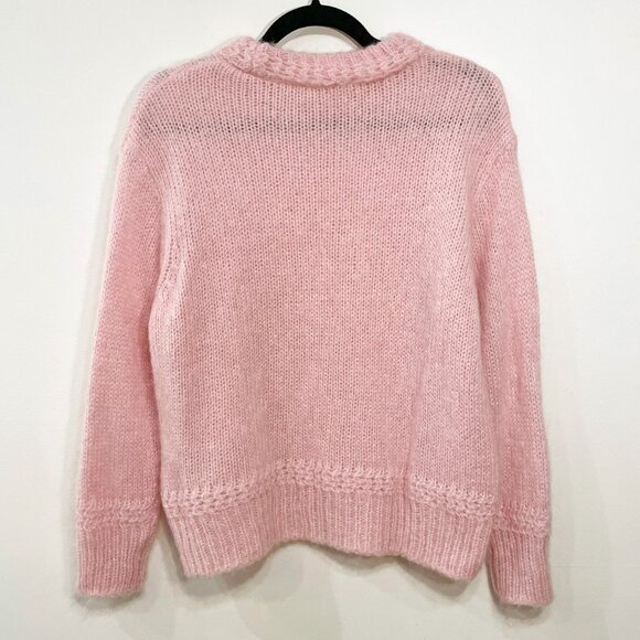 EUC Sezane Chuck Mohair Alpaca Crewneck Sweater Pink Small - Picture 3 of 6